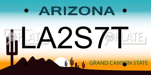 LA2S7T Arizona License Plate