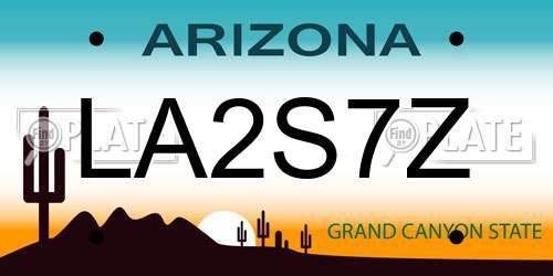 LA2S7Z Arizona License Plate
