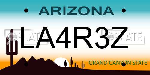 LA4R3Z Arizona License Plate