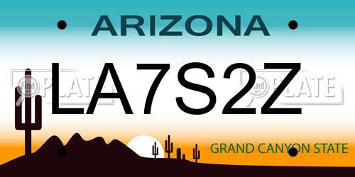 LA7S2Z Arizona License Plate