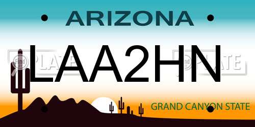 LAA2HN Arizona License Plate