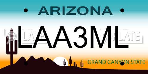 LAA3ML Arizona License Plate