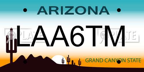 LAA6TM Arizona License Plate