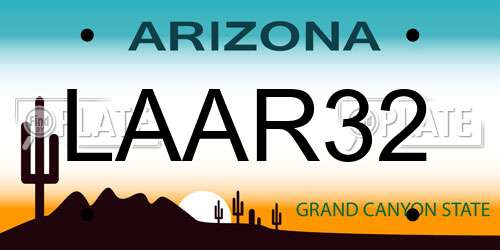 LAAR32 Arizona License Plate