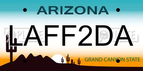 LAFF2DA Arizona License Plate