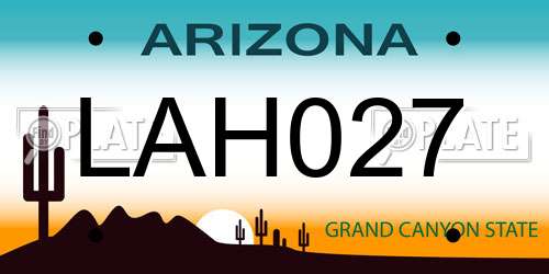 LAH027 Arizona License Plate