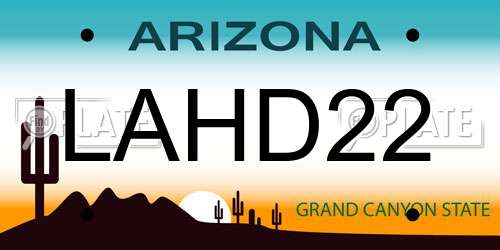 LAHD22 Arizona License Plate