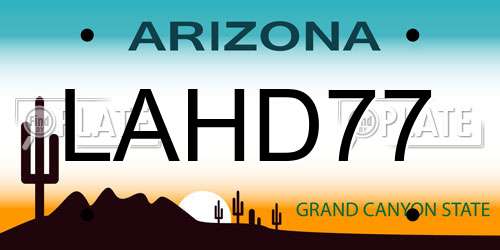 LAHD77 Arizona License Plate
