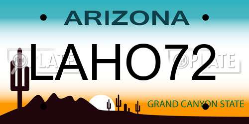 LAHO72 Arizona License Plate
