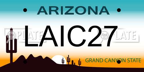 LAIC27 Arizona License Plate