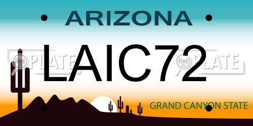 LAIC72 Arizona License Plate