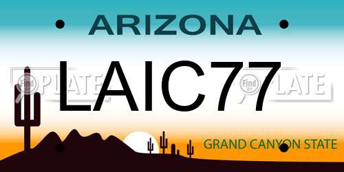 LAIC77 Arizona License Plate