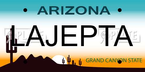 LAJEPTA Arizona License Plate