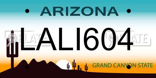 LALI604 Arizona License Plate