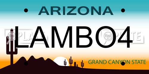 LAMBO4 Arizona License Plate