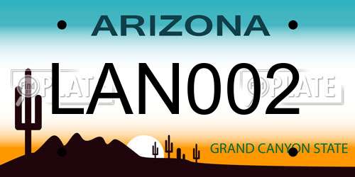 LAN002 Arizona License Plate