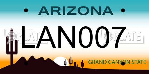 LAN007 Arizona License Plate