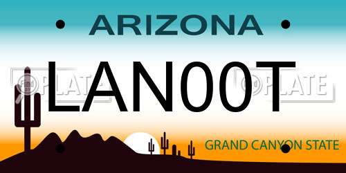 LAN00T Arizona License Plate