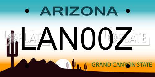 LAN00Z Arizona License Plate