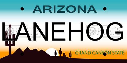 LANEHOG Arizona License Plate