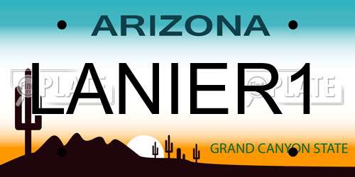 LANIER1 Arizona License Plate