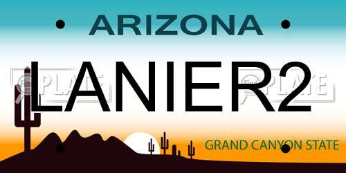 LANIER2 Arizona License Plate
