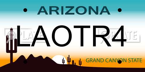 LAOTR4 Arizona License Plate
