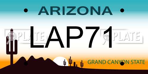 LAP71 Arizona License Plate