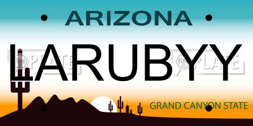 LARUBYY Arizona License Plate