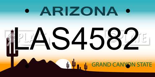 LAS4582 Arizona License Plate