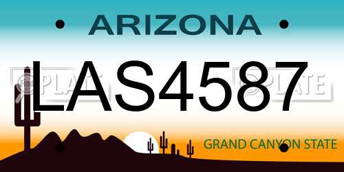 LAS4587 Arizona License Plate