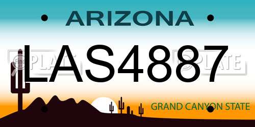 LAS4887 Arizona License Plate