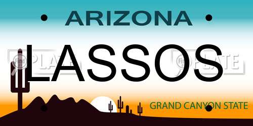 LASSOS Arizona License Plate