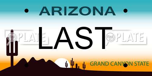 LAST Arizona License Plate