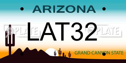 LAT32 Arizona License Plate