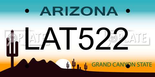 LAT522 Arizona License Plate