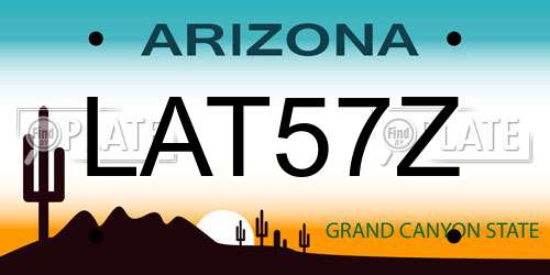 LAT57Z Arizona License Plate