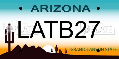 LATB27 Arizona License Plate