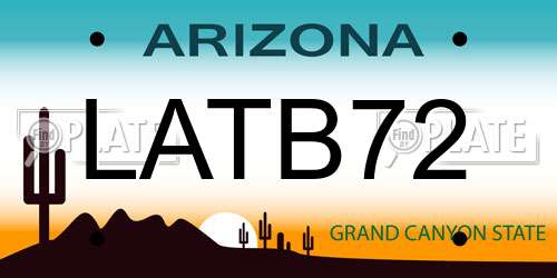 LATB72 Arizona License Plate