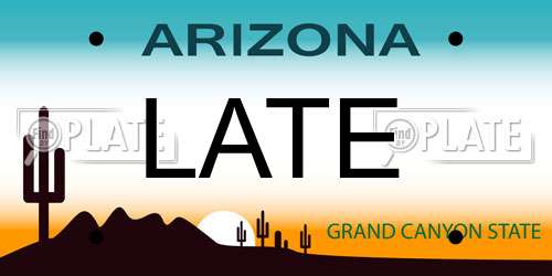 LATE Arizona License Plate