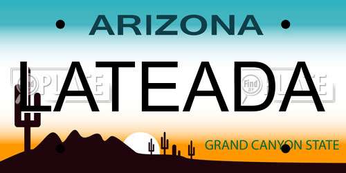 LATEADA Arizona License Plate