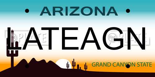 LATEAGN Arizona License Plate