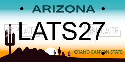 LATS27 Arizona License Plate