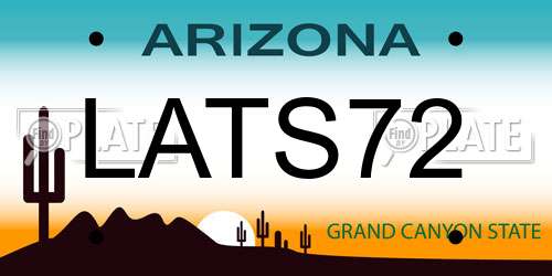 LATS72 Arizona License Plate