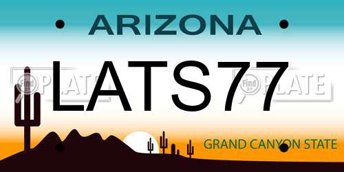 LATS77 Arizona License Plate
