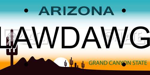 LAWDAWG Arizona License Plate