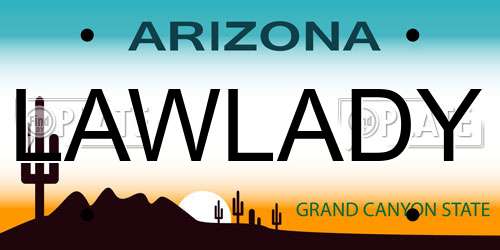 LAWLADY Arizona License Plate