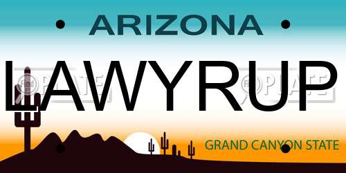 LAWYRUP Arizona License Plate