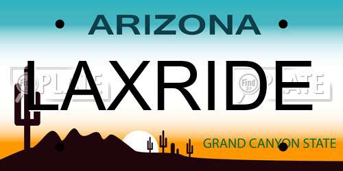 LAXRIDE Arizona License Plate