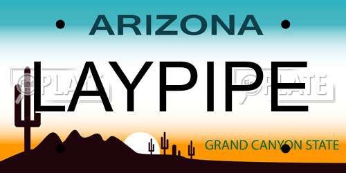 LAYPIPE Arizona License Plate
